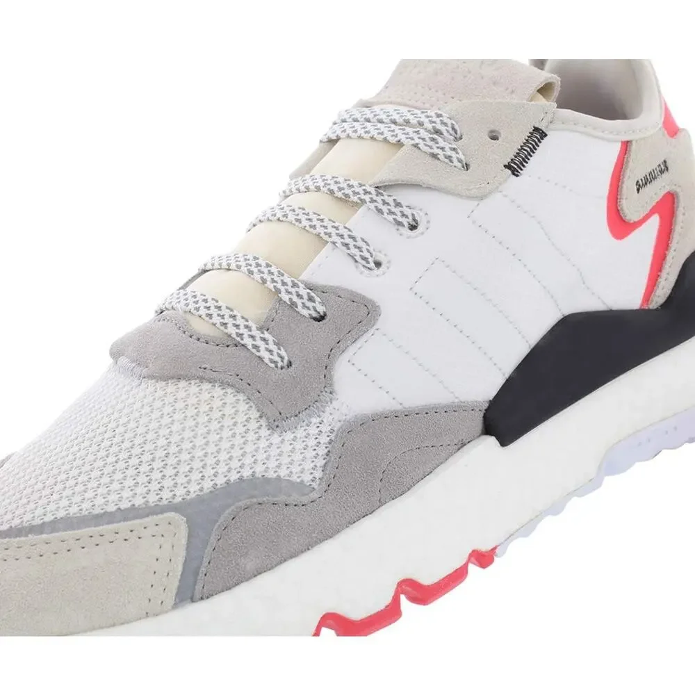 ADIDAS NITE JOGGER MENS SHOES SIZE 13 FOOTWEAR WHITE CRYSTAL WHITE SHOCK RED